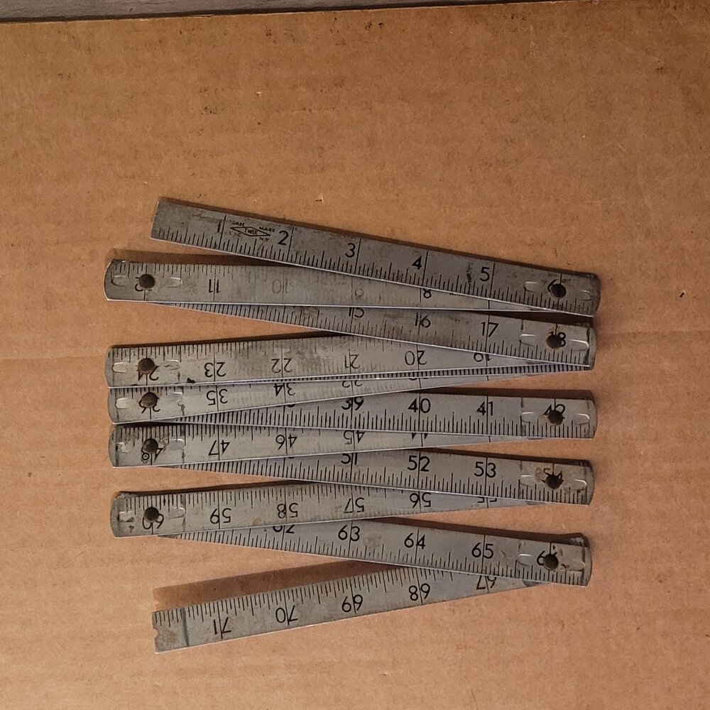 Vintage TWIX Aluminun Six-Foot Folding Rule Made in U S A